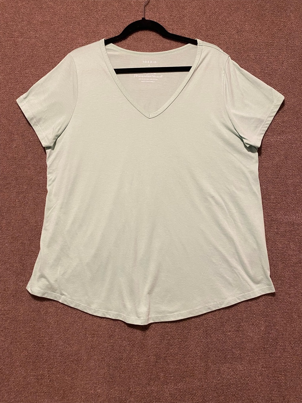 Torrid Classic Fit Mint Green V-Neck Short Sleeve Tee Shirt Size 2X